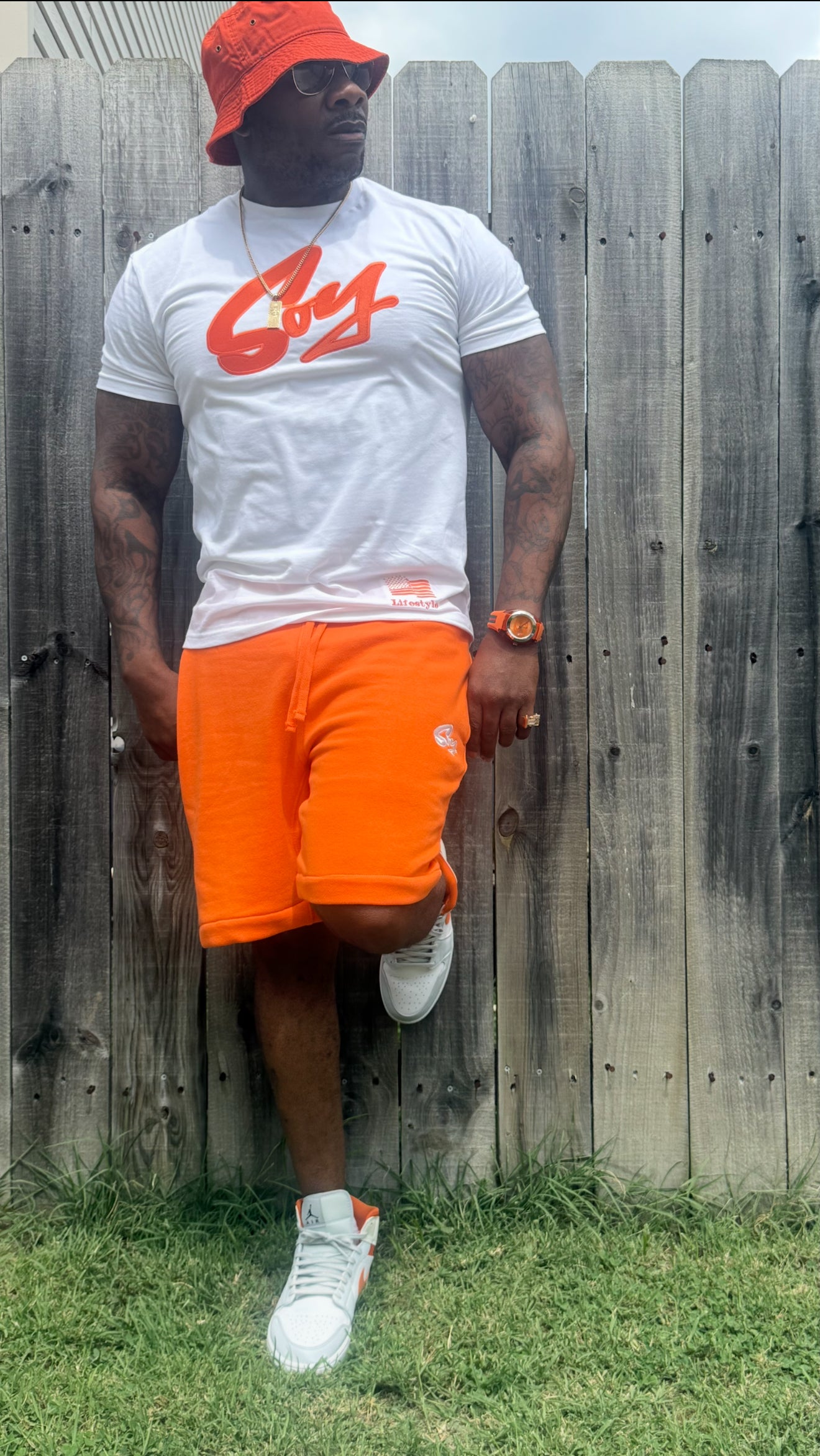 Orange soda shorts set