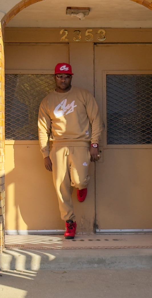 Peanut butter and white soy sweater and joggers set